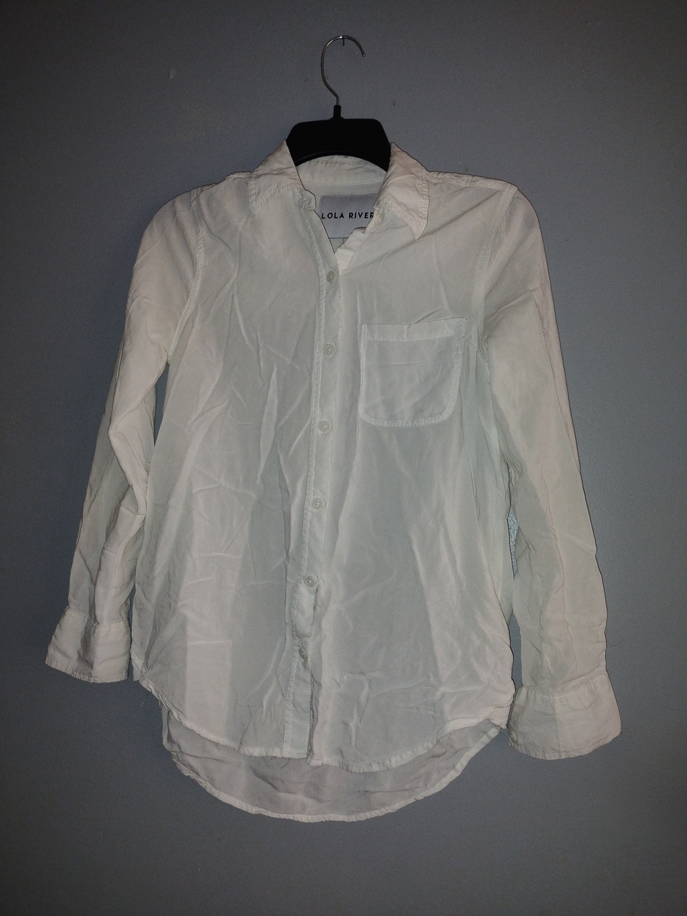 Lola River Men’s White Casual Button-Down Shirt